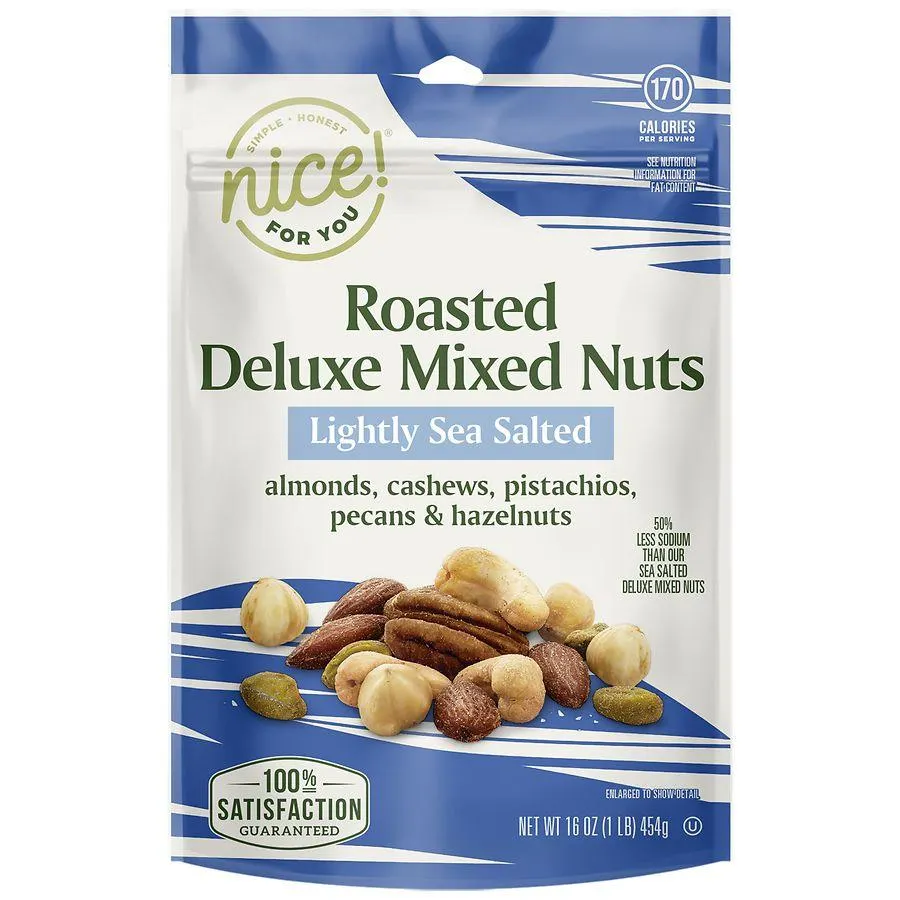 Nice! Roasted Deluxe Mixed Nuts Lightly Sea Salted, 16.0 oz