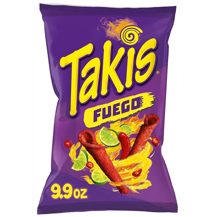 Takis Fuego Rolled Tortilla Chips Hot Chili Pepper & Lime, 9.9 oz