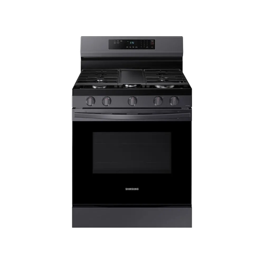 Samsung NX60A6311SG/AA 6.0 cu. ft. Smart Freestanding Gas Range with 18K BTU Dual Power Burner & Self Clean in Black Stainless Steel