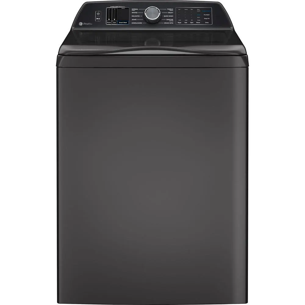 GE Appliances PTW705BPTDG GE Profile 5.3 cu. ft. Capacity Washer with Smarter Wash Technology and FlexDispense - Diamond Gray