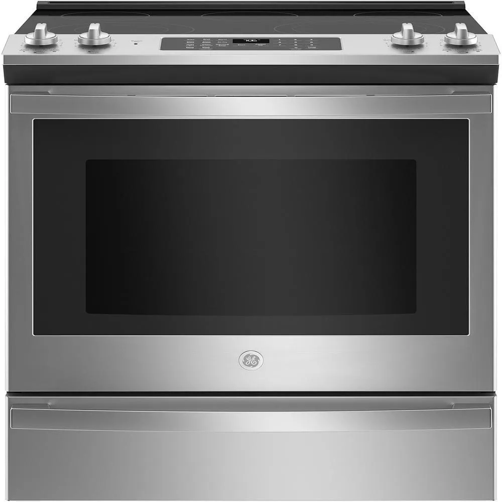 GE Appliances JS760SPSS 30" 5.3 cu.ft. Stainless Steel Slide-In Electric Range with 5 Burners and Air Fryer