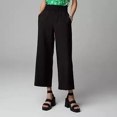 Women's Simply Vera Vera Wang Wide Leg Crop Travel Pants