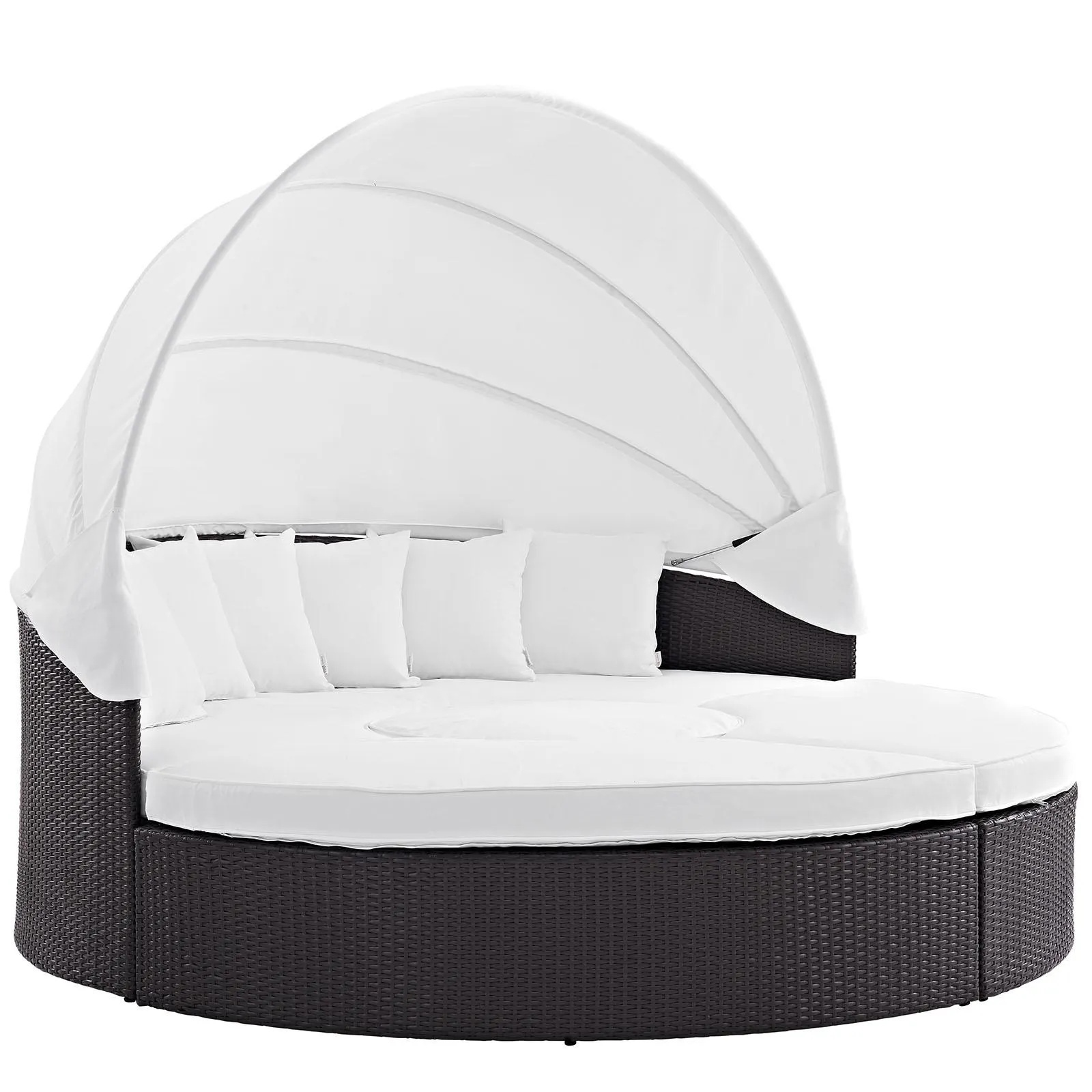 Modway Furniture Convene Canopy Outdoor Patio Daybed in Espresso White