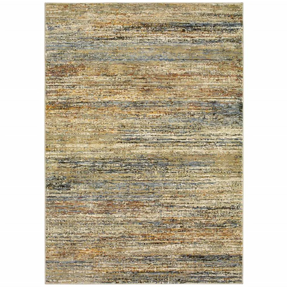 HomeRoots Home Decor 6'X9' Gold And Green Abstract Area Rug