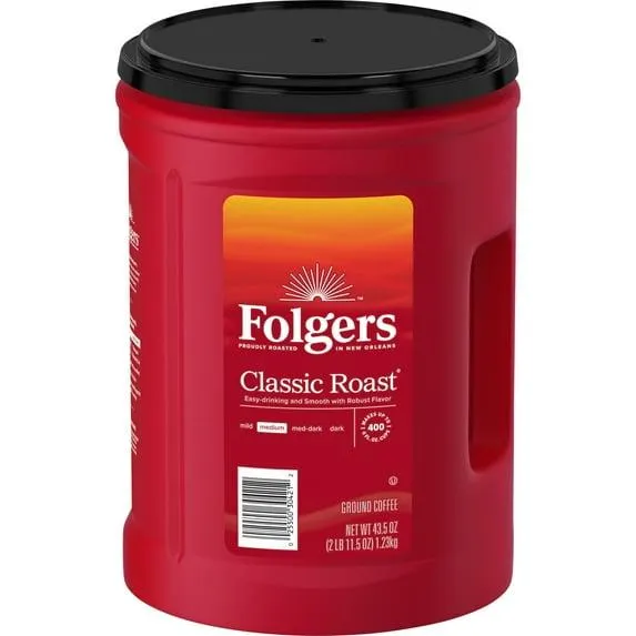 Folgers Classic Roast Ground Coffee, 43.5-Ounce
