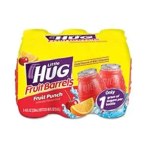 Little HUG Fruit Barrels, Fruit Punch Drink, 6 Count, 8 FL OZ Bottles