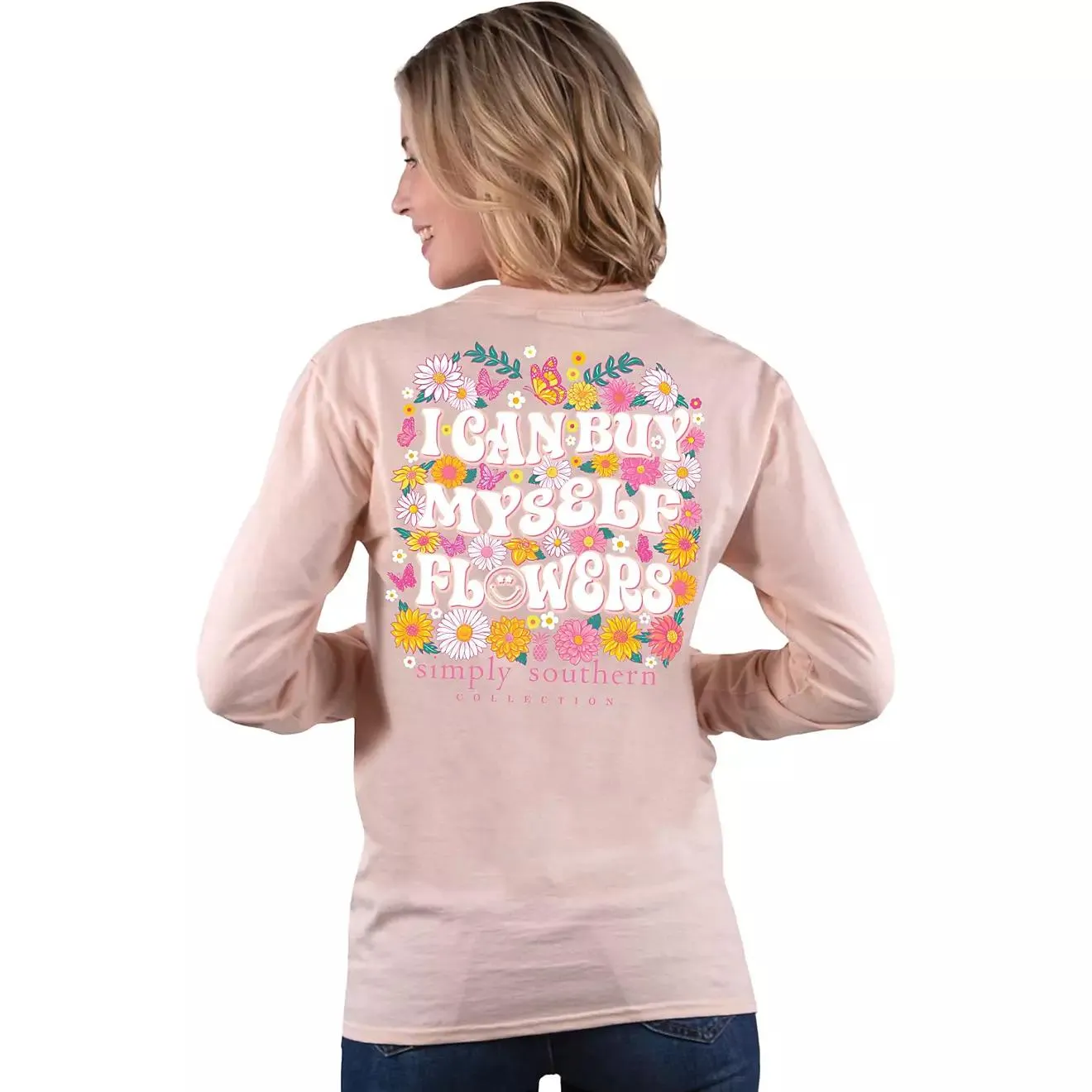 Simply Southern Women's Flowers Long Sleeve T-shirt