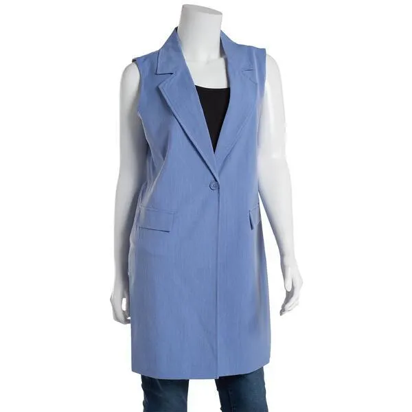Womens Nanette Lepore Solid One Button Long Vest