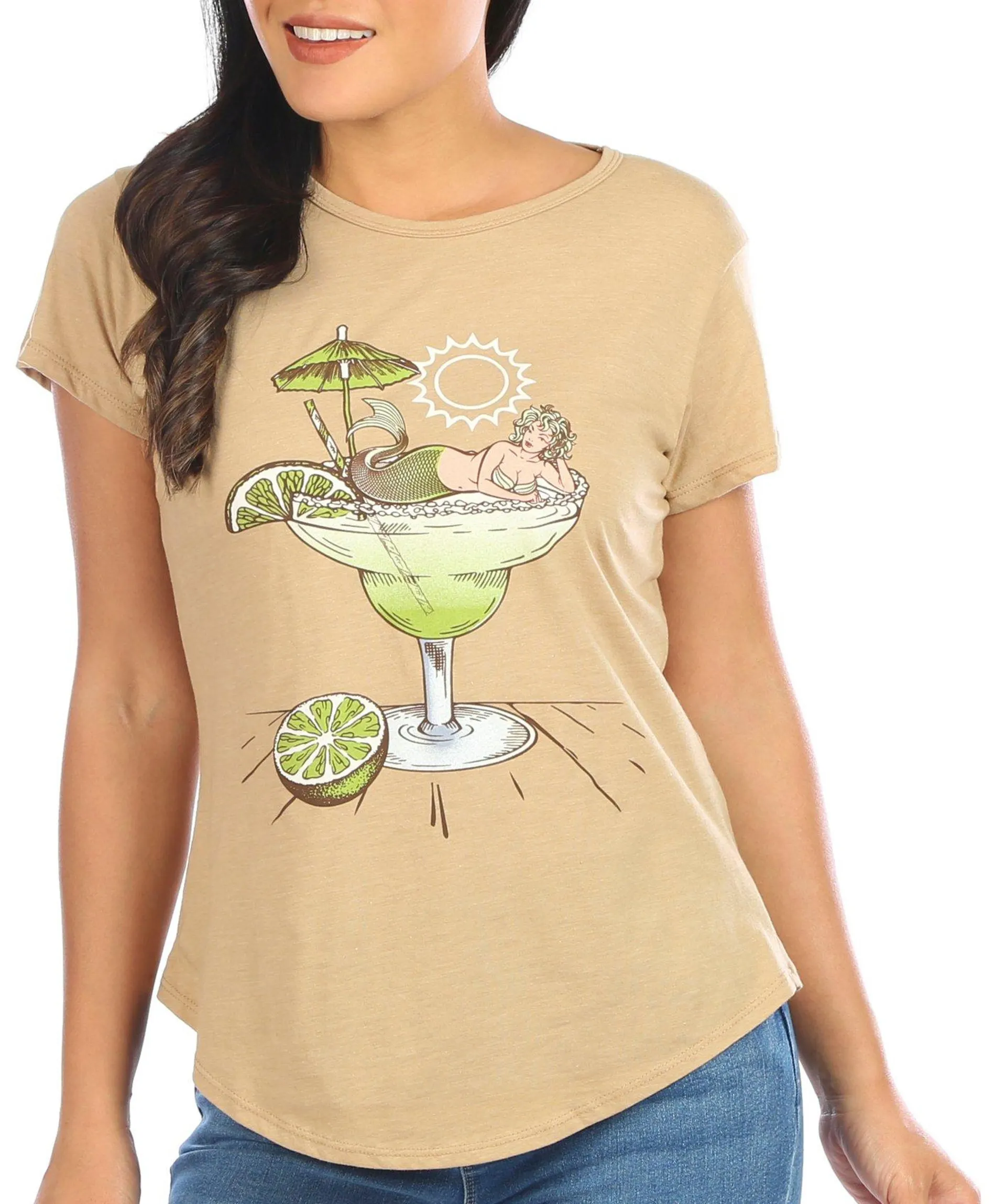 Jantzen Womens Mermaid Margarita Short Sleeve T-Shirt