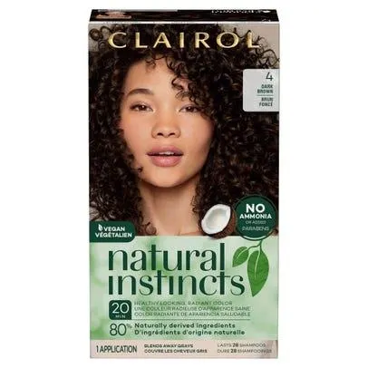 Clairol Natural Instincts Non-Permanent Hair Color, Dark Brown Shade 4
