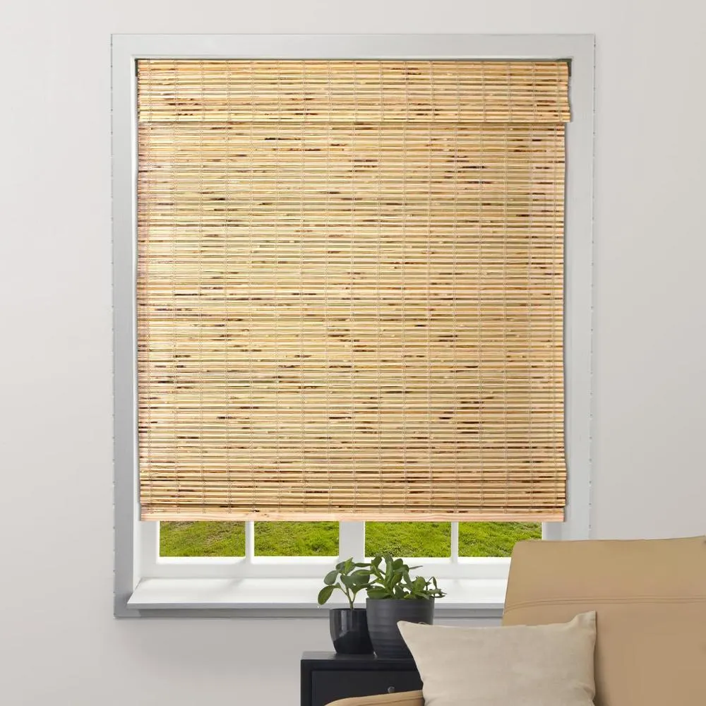 ARLO BLINDS Sheer Bamboo Roman Shades with Valance Petite Rustique 38 W x 60 H Light Filtering Cordless Blinds for Interi