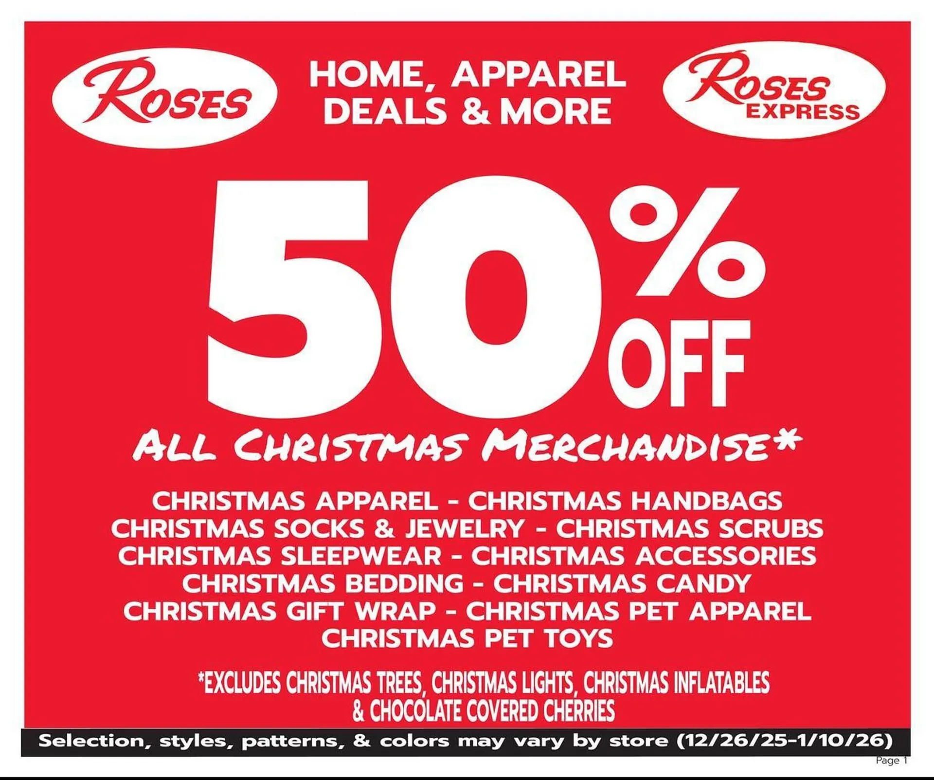 Catálogo de Roses Discount Store weekly ad 26 de diciembre al 10 de enero 2026 - Página 1