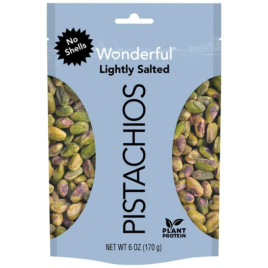Wonderful No Shells Pistachios Roasted & Lightly Salted, 6.0 oz