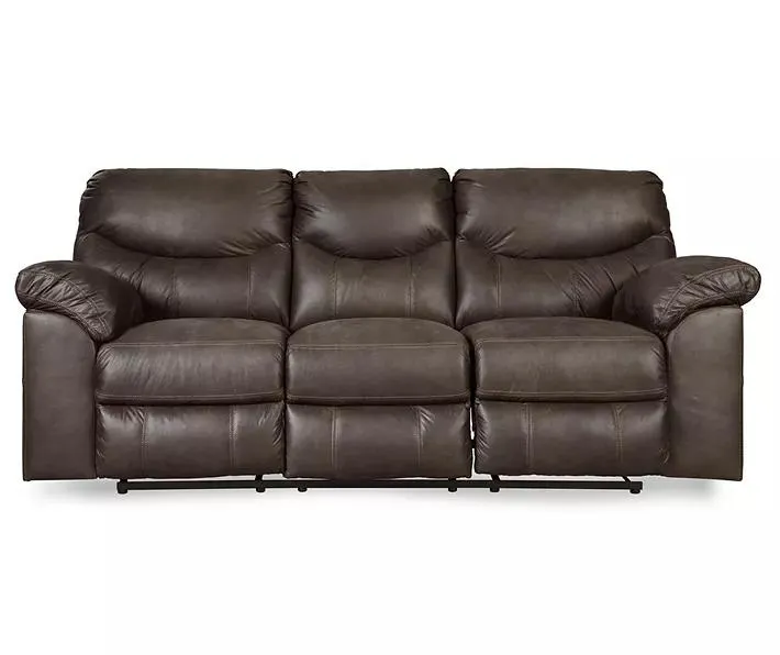 Boxberg Teak Faux Leather Reclining Sofa