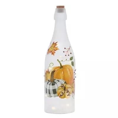 Studio 66 Plaid Pumpkins LED Decorative Bottle Table Decor