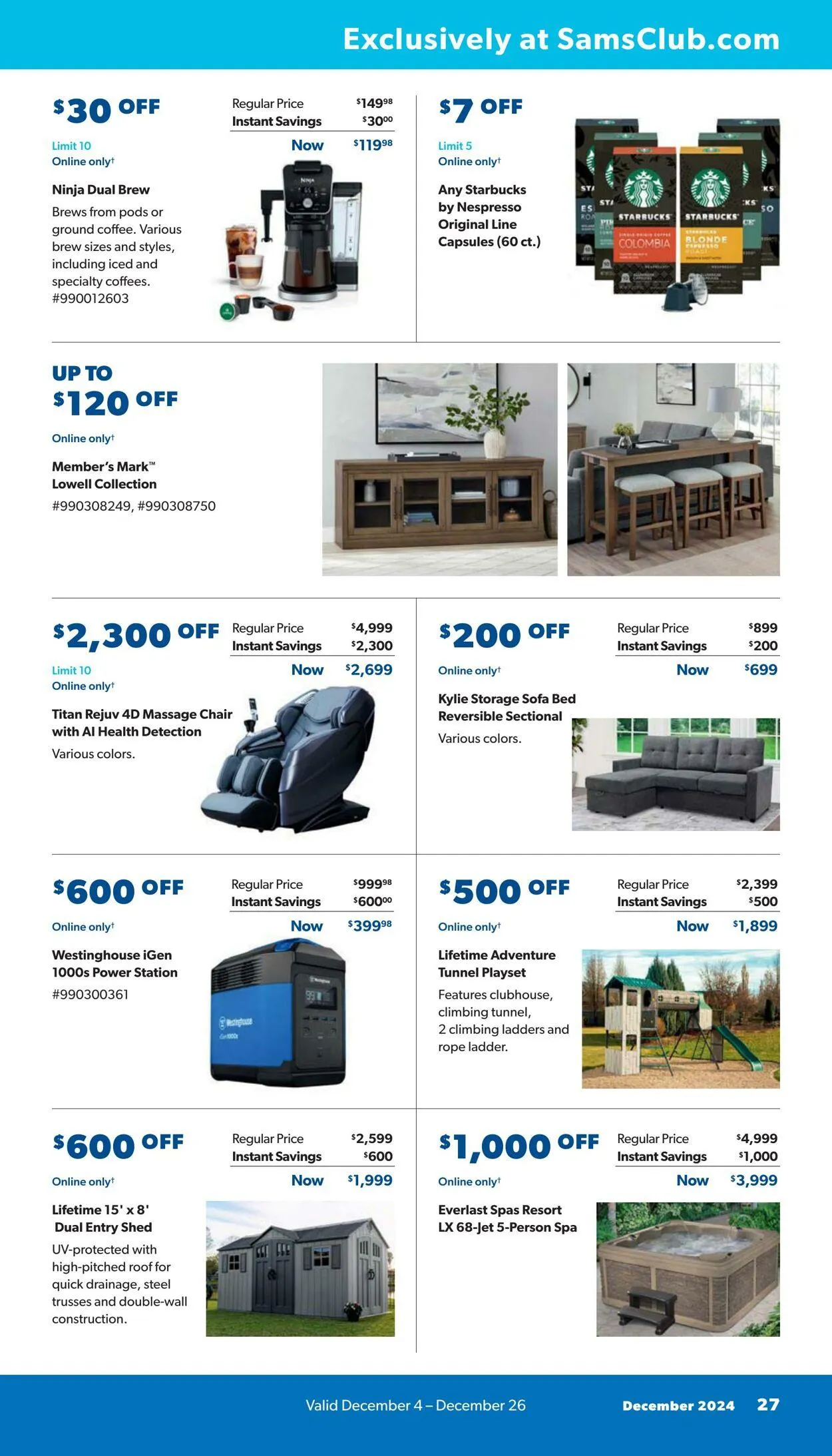 Weekly ad Sam's Club - Christmas 2024 from December 4 to December 26 2024 - Page 27