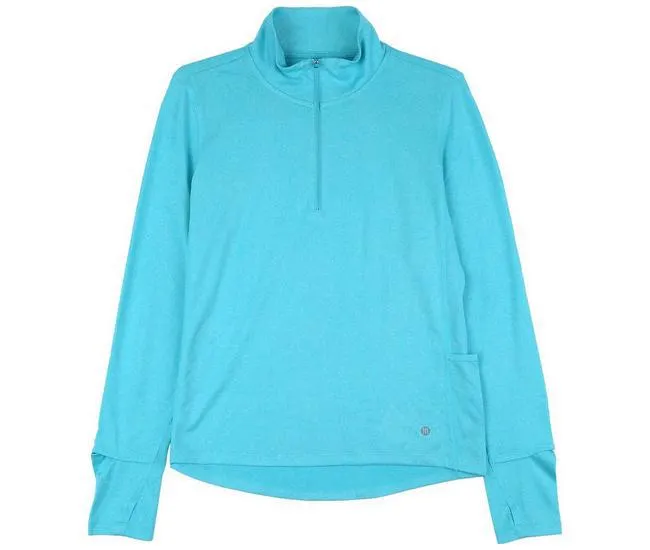 Womens Mock Neck 1/4 Zipper Placket Jacket