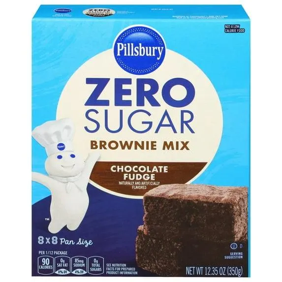 Pillsbury Zero Sugar Chocolate Fudge Flavored Brownie Mix, 12.35 oz Box