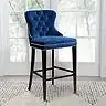 Milano Velvet Button-Tufted Barstool, Assorted Colors