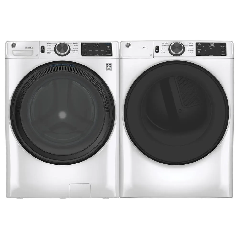 GE Appliances GFD55GSSNWW-1 7.8cu.ft. Smart Stackable Gas Vented Dryer with Sanitize Cycle - White