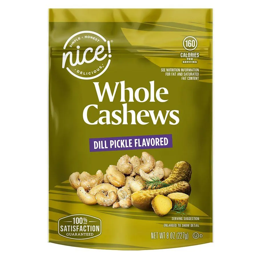 Nice! Whole Cashews Dill Pickle, 8.0 oz