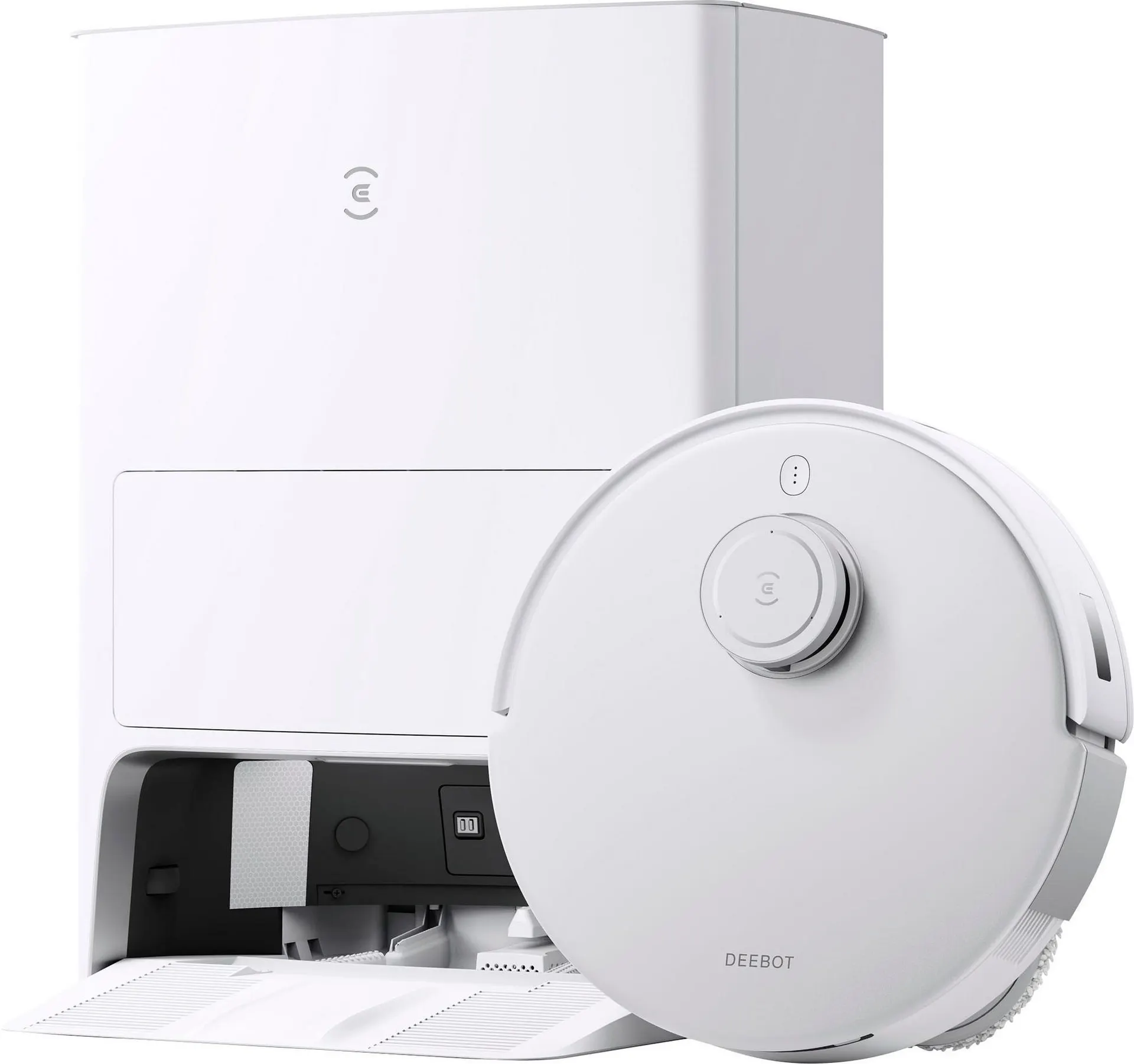 ECOVACS Robotics - DEEBOT T20 OMNI Robot aspirador y trapeador conectado a Wi-Fi con estación de vaciado automático y autolavado - BLANCO