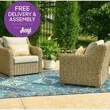 Better Homes & Gardens Bellamy 2-Pack Outdoor Wicker Club Lounge Patio Chairs, Gray