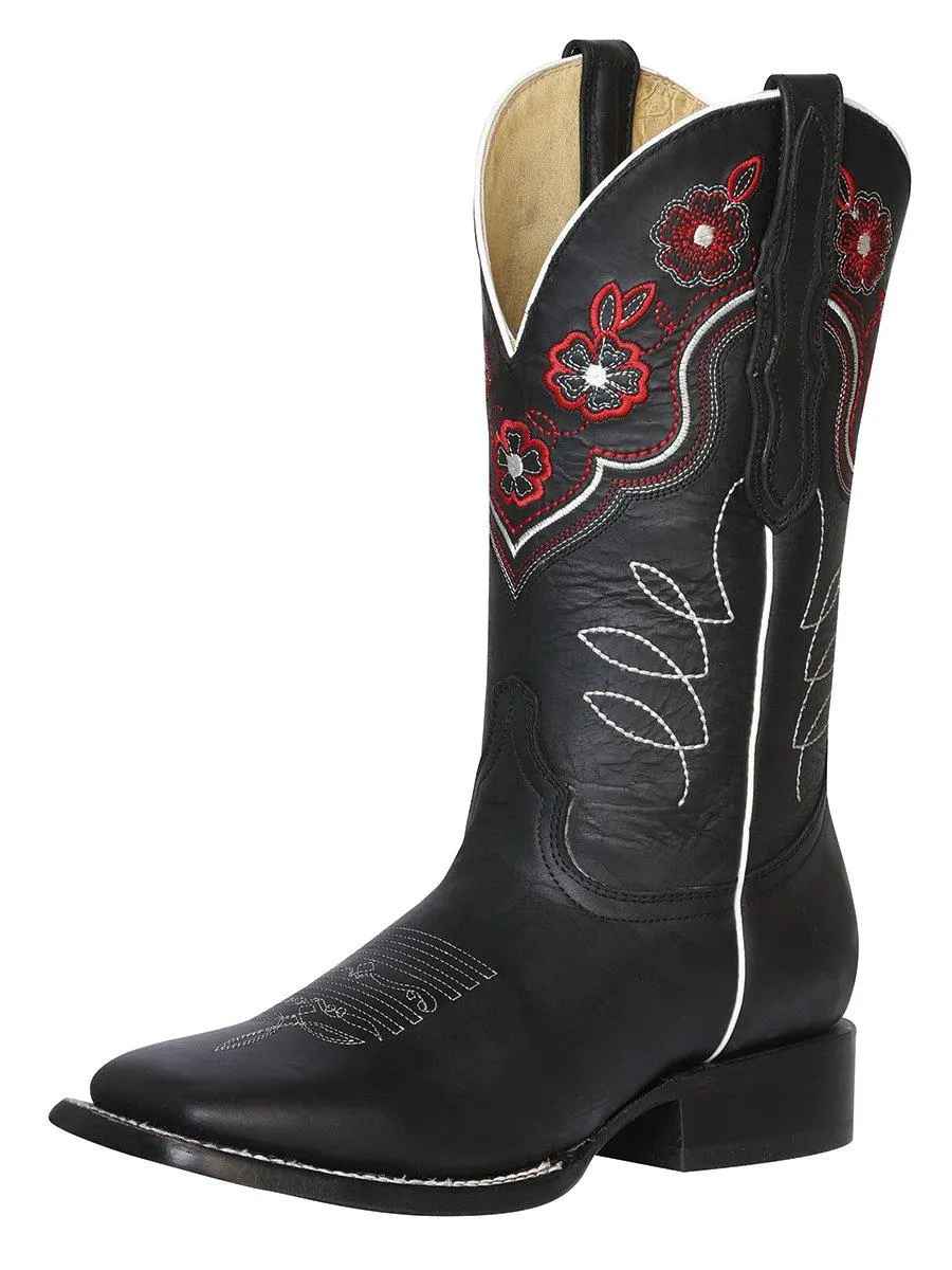 Botas de Cuero Crazy Original para Mujer en Horma Rodeo Color NegroGEN-42977