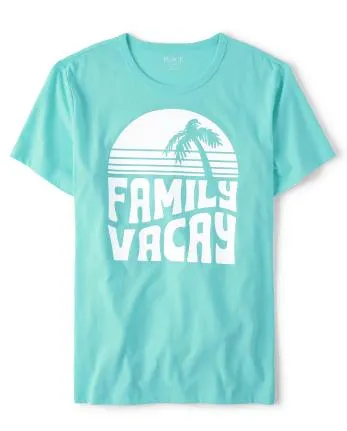 Unisex Adult Matching Family Vacay Graphic Tee - blue radiance
