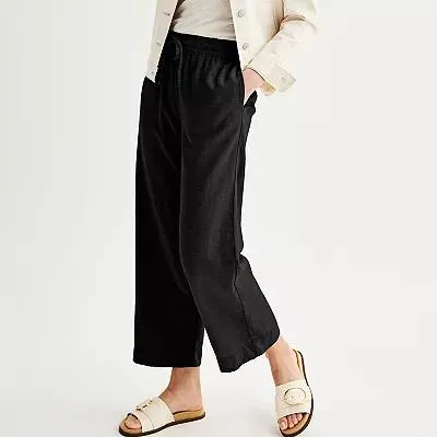 Women's Sonoma Goods For Life® Easy Wide-Leg Linen-Blend Pants