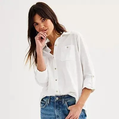 Women's Sonoma Goods For Life® Button Down Knit Top