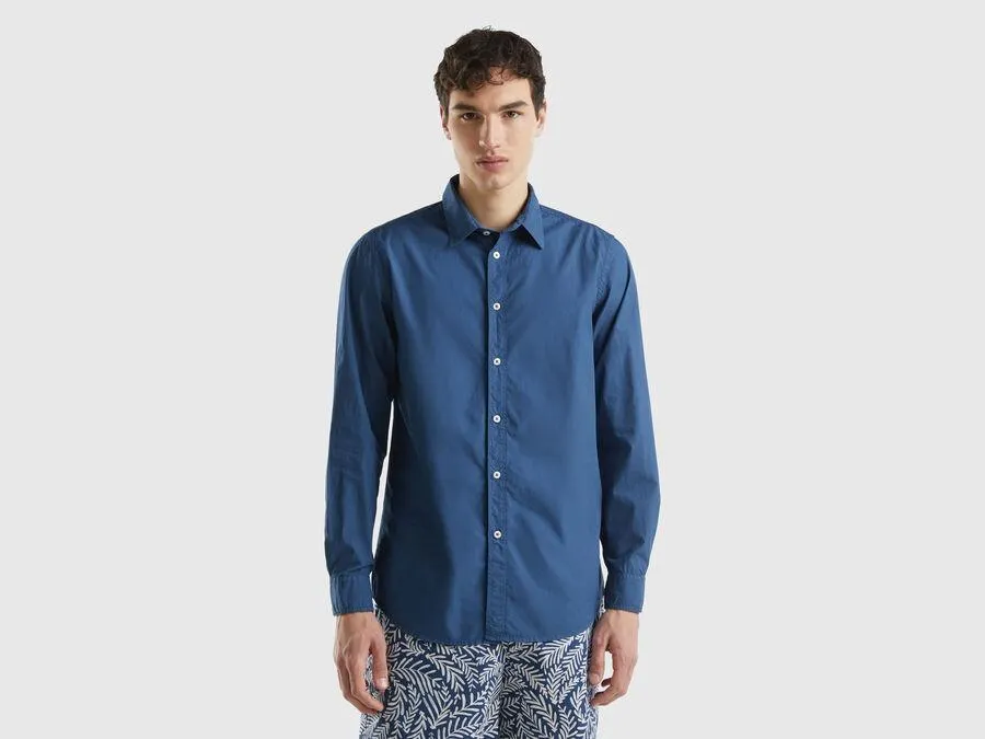 Camisa slim fit de 100 % algodón