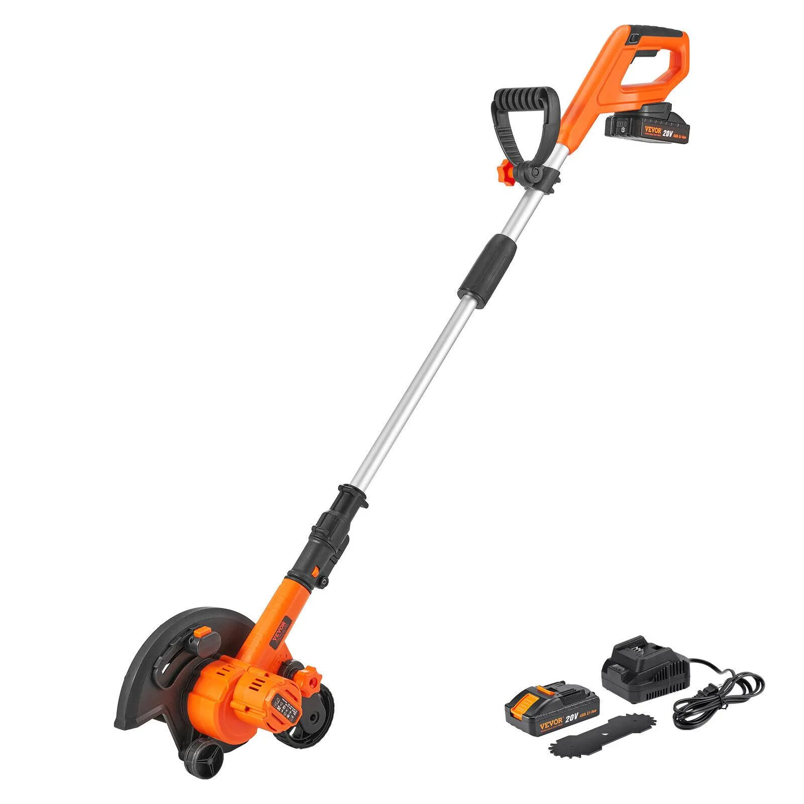 VEVOR Lawn Edger 20 V Battery Powered Cordless Edger 9" Blade 3-Position Depth