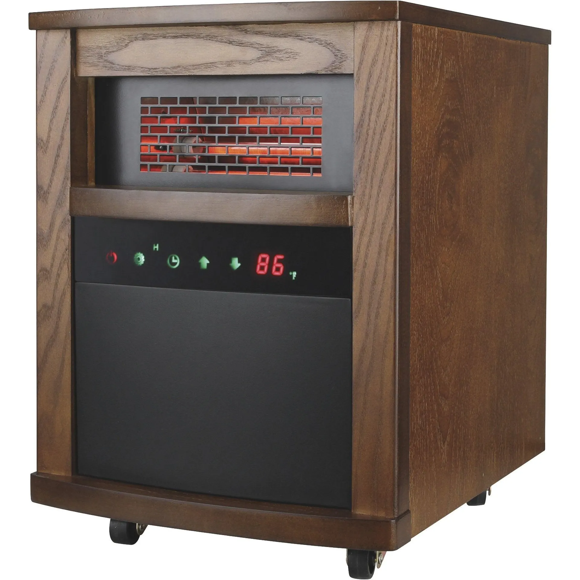 Calentador eléctrico infrarrojo de madera de 6 elementos BTU 5120- (120V) - Lifeplus