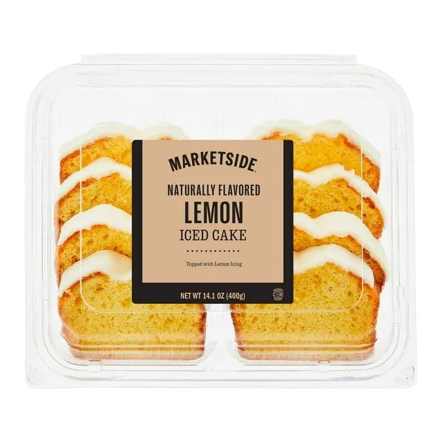 Marketside Iced Lemon Sliced Loaf Cake, 14.1 oz, 8 Count