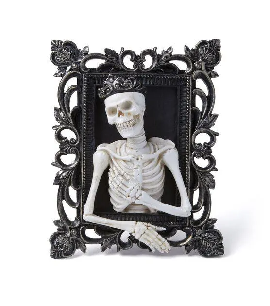 9" x 7" Halloween Skeleton in Black Frame by Place & Time