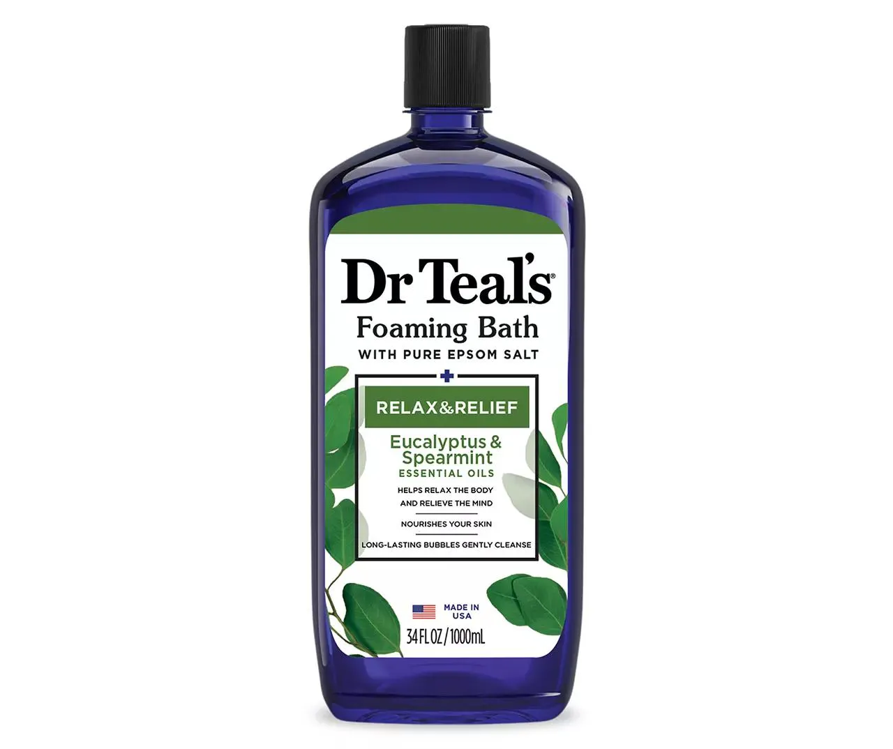 Relax & Relief Eucalyptus & Spearmint Foaming Bath with Pure Epsom Salt, 34 Fl. Oz.