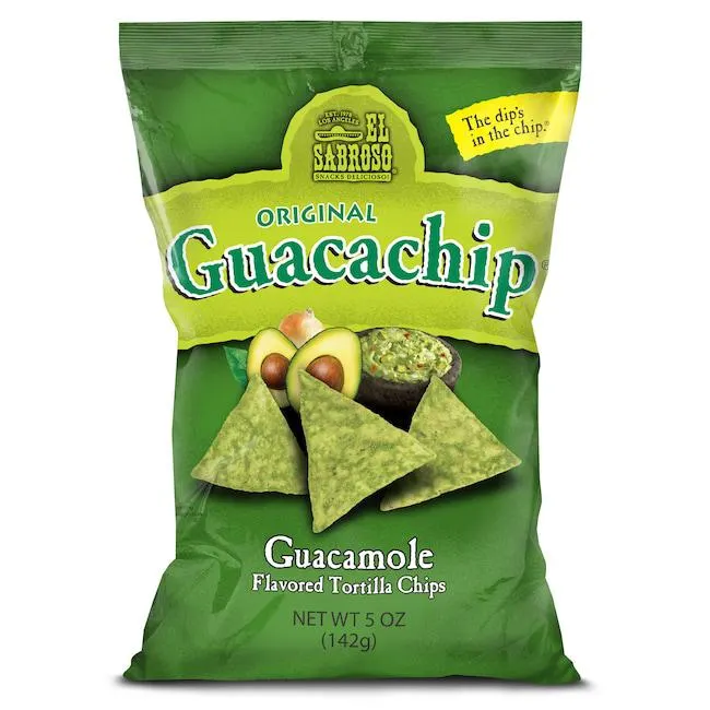El Saboroso Guacachip Guacamole-Flavored Tortilla Chips, 5-oz. Bags