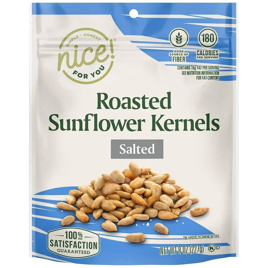 Nice! Roasted & Shelled Sunflower Kernels Salted, 8.0 oz