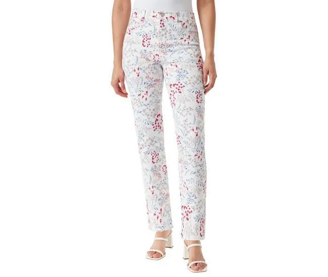 Womens Average Amanda Riviera Meadow Print Denim Pants