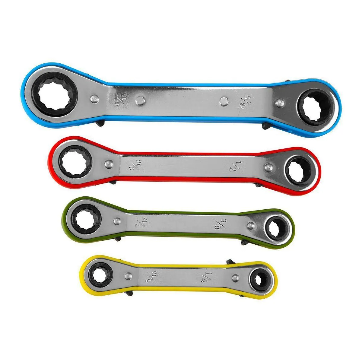 PITTSBURGH SAE Offset Ratcheting Wrench Set, 4 Piece