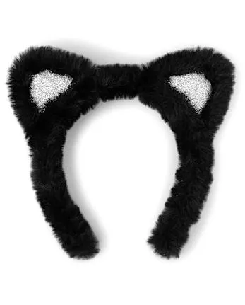 Girls Faux Fur Cat Headband - multi clr