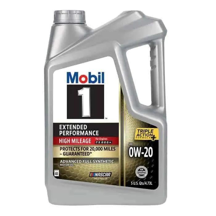 Mobil 1 Extended Performance High Mileage Full Synthetic Engine Oil 0W-20 5 Quart