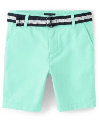 Shorts chinos con cinturón para niños - mellow aqua
