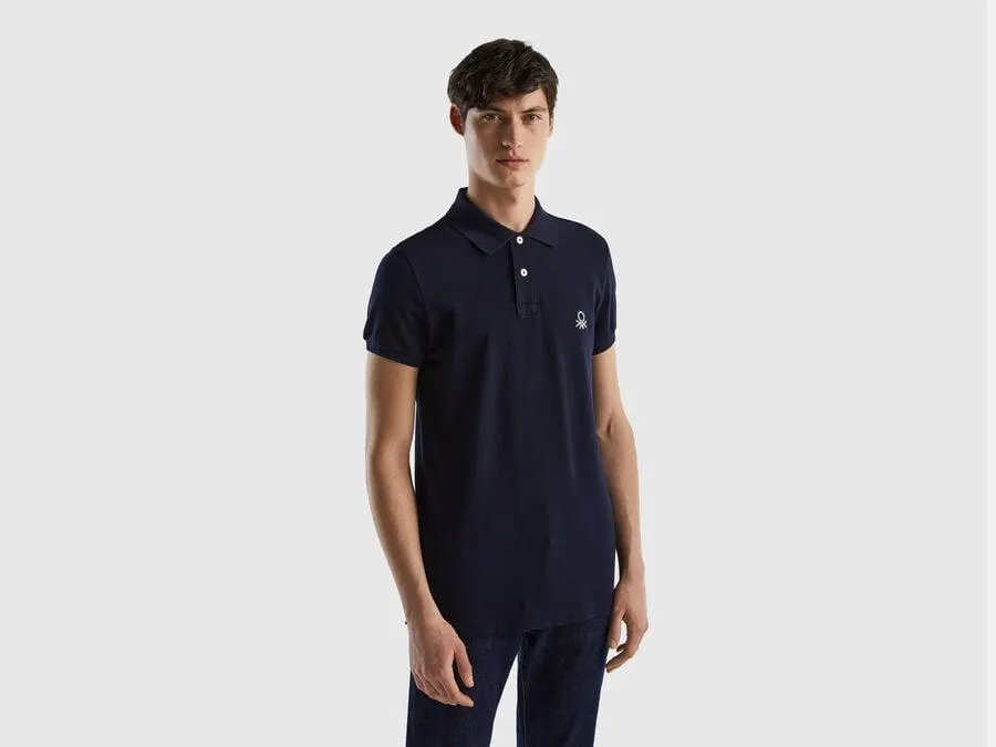Polo azul oscuro slim fit