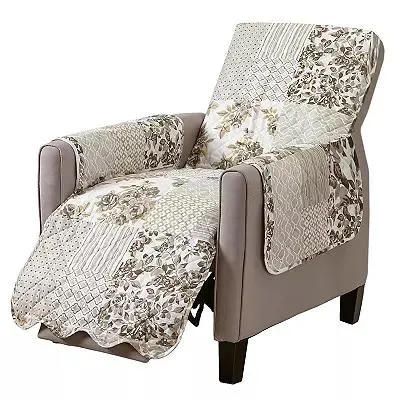 Great Bay Home Patchwork Scalloped Recliner Furniture Protector