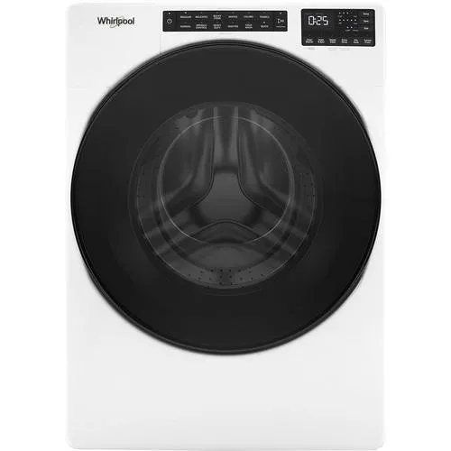 5.0 CuFt Steam Sanitize Electric Front Load White Washer with Quick Wash Cycle