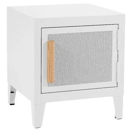 Tolix B1 H45 Taquilla Perforada Interior Pintada con Madera en Blanco