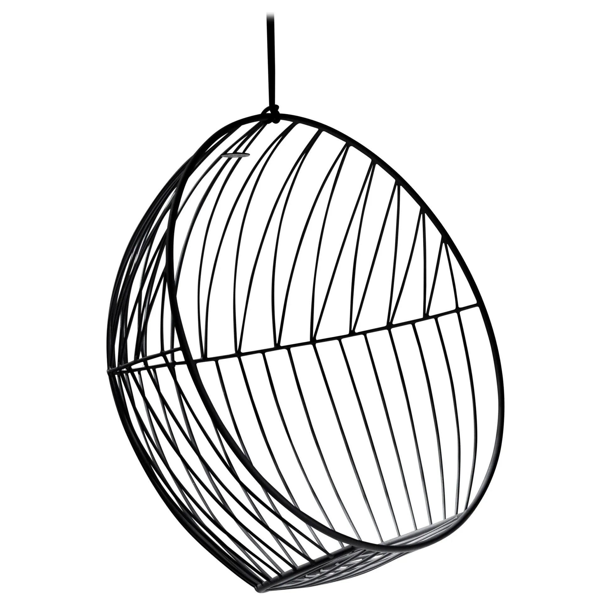 Sun Bubble Hanging Swing Chair Modern Steel In / Outdoor Black, 21st Century