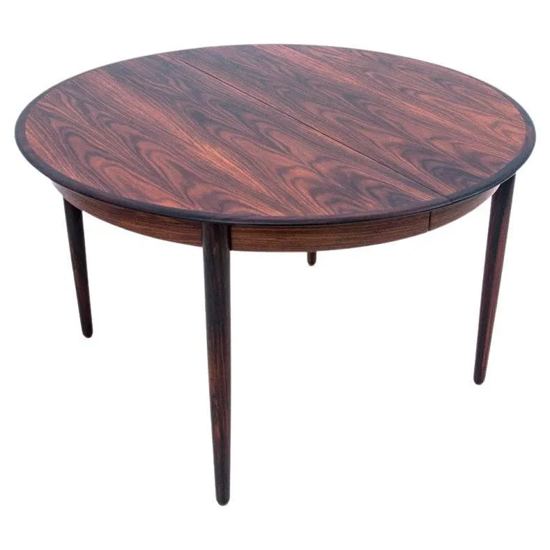 Mesa de comedor de palisandro, Dinamarca, años 60, extensible